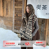 橘子树在哪儿费尔岛羊羔毛马甲外套女秋季 款 外搭宽松显瘦百搭马夹