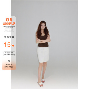 【价】橘子树在哪儿复古开叉牛仔半身裙女夏季遮肉显瘦中裙