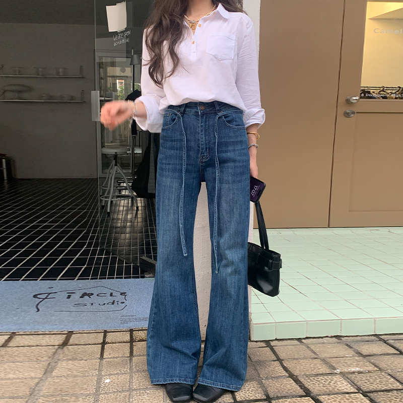 橘子树在哪儿蓝色微喇牛仔裤女秋