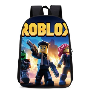 Roblox玩家私藏款 黑色书包 儿童卡通印花减负护脊耐磨抗造上学包