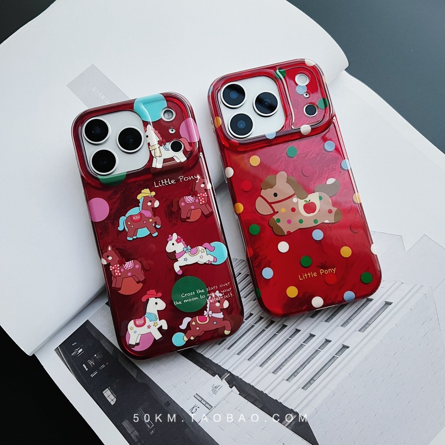 马年新款波点小马苹果17 ProMax渐变酒红手机壳17全包边iPhone16promax适用17pro保护套iPhone15男女款14pm13,3C数码配件,手机保护套/壳,淘宝优惠券,粉丝福利购,淘宝优惠卷