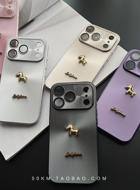 马年新年金色镭射苹果17 ProMax手机壳17全包边iPhone16promax适用17pro保护套iPhone15男女14pm镜头膜13紫12