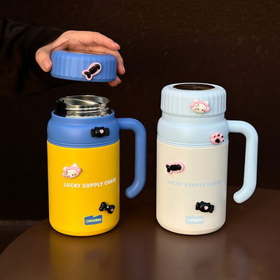 大容量把手保温杯女生高颜值