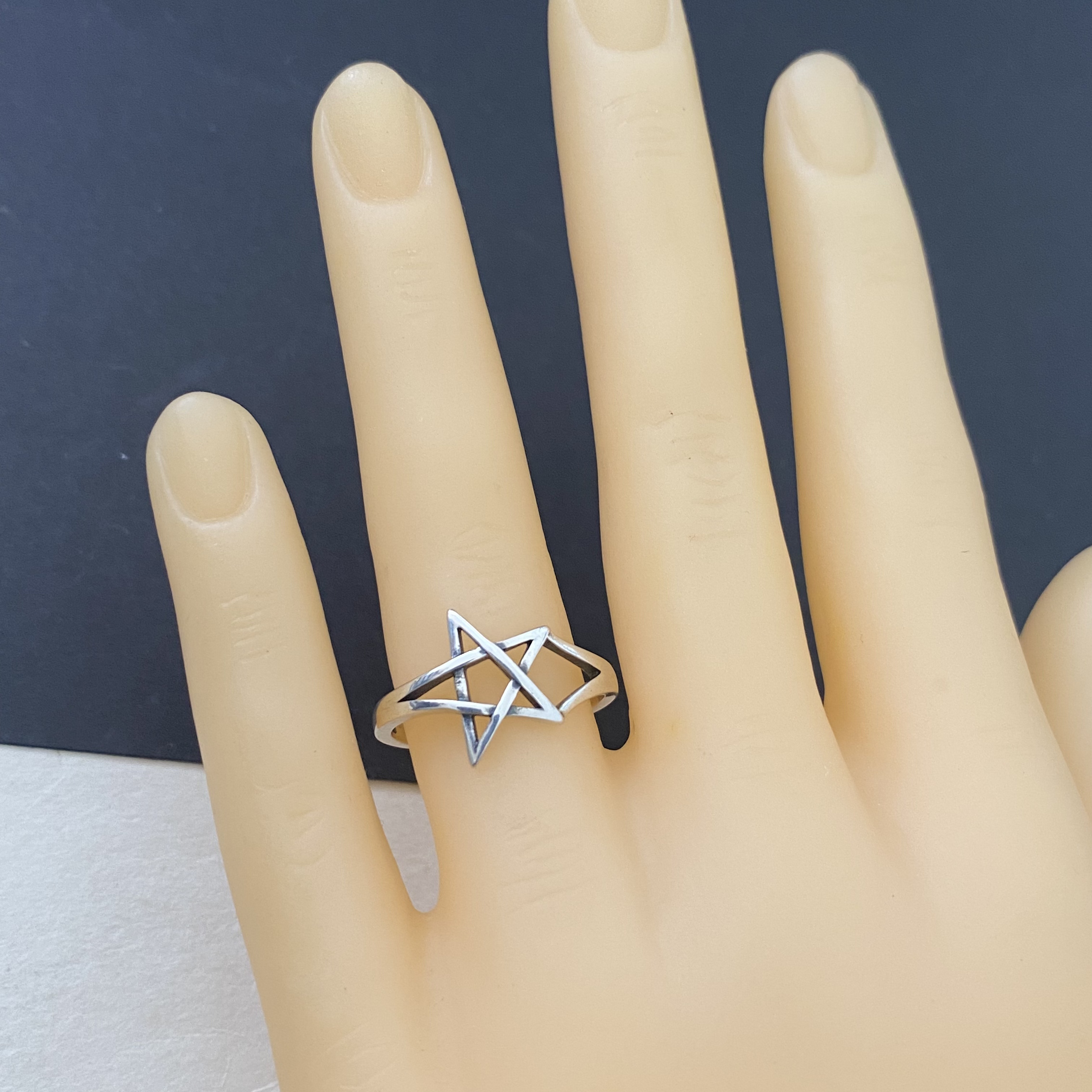 925纯银五角星开口戒指女款