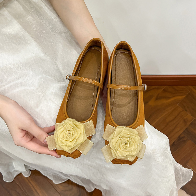 新中式温柔花朵浅口芭蕾单鞋女2026新款法式一字扣带平底玛丽珍鞋,女鞋,玛丽珍鞋,淘宝优惠券,粉丝福利购,淘宝优惠卷