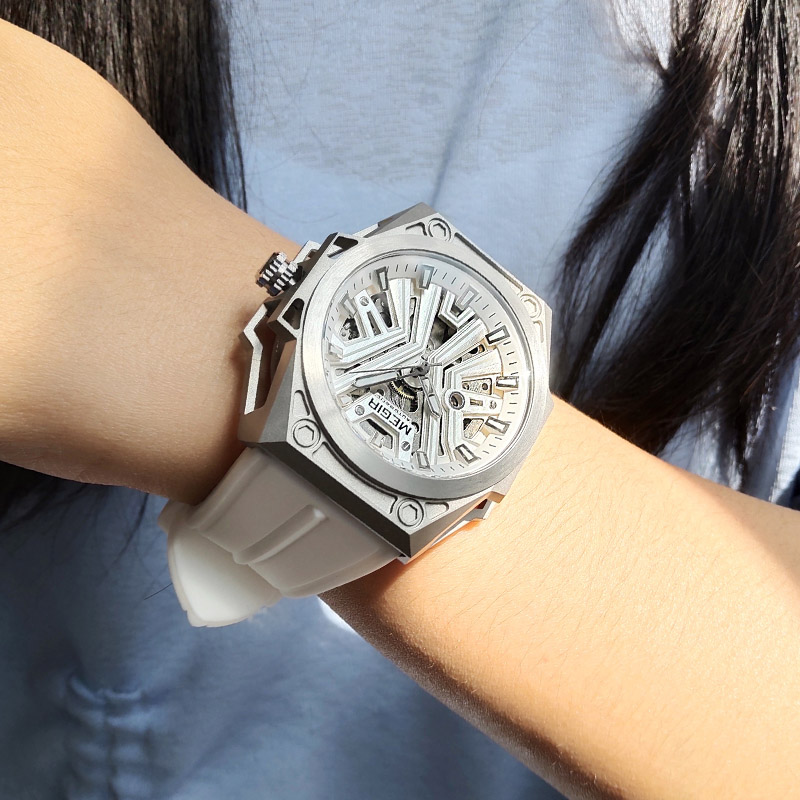 美格尔男士镂空时尚全自动机械表