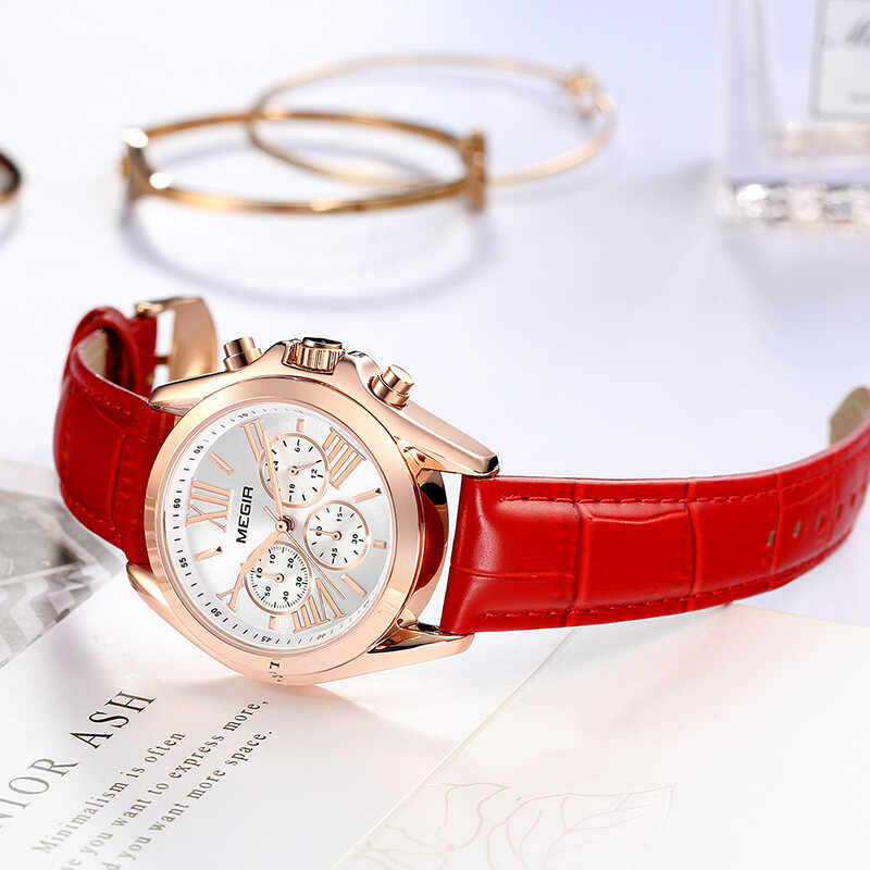 美格尔MEGIR轻奢高级感时尚女士石英手表学生初高中休闲小众正品