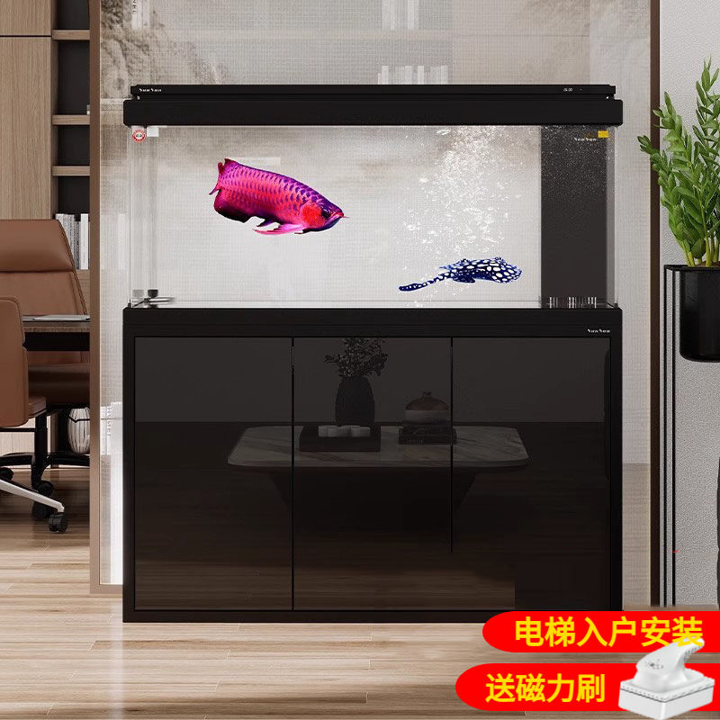 森森新款超白底滤鱼缸 客厅智能触控大型水族箱家用办公室底滤缸