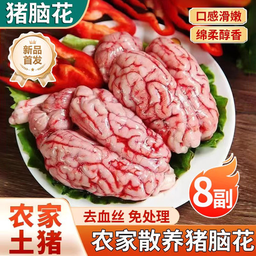 猪脑花猪脑子新鲜批发商冷冻