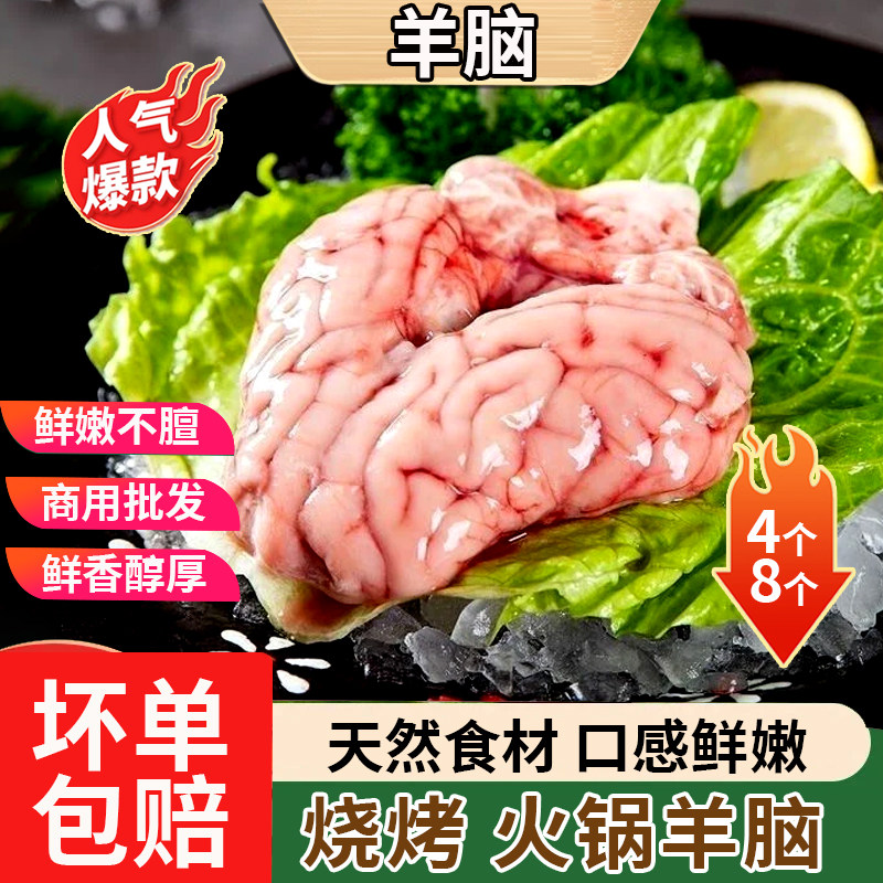 羊脑新鲜生羊脑整个羊脑羊脑花羊脑髓新鲜整幅生羊脑商用一整箱