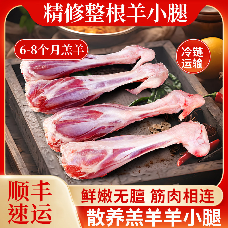 新鲜整根羊小腿 羊肉原切羊腱子散养羔羊前腿生羊肉烧烤炖卤冷冻