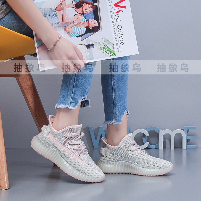 女鞋椰子鞋2023夏季新款透气网面飞织跑步休闲运动鞋g350