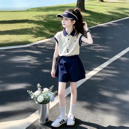 女童夏套装2026新款中大童运动短裤两件套儿童洋气时髦巨好看夏装