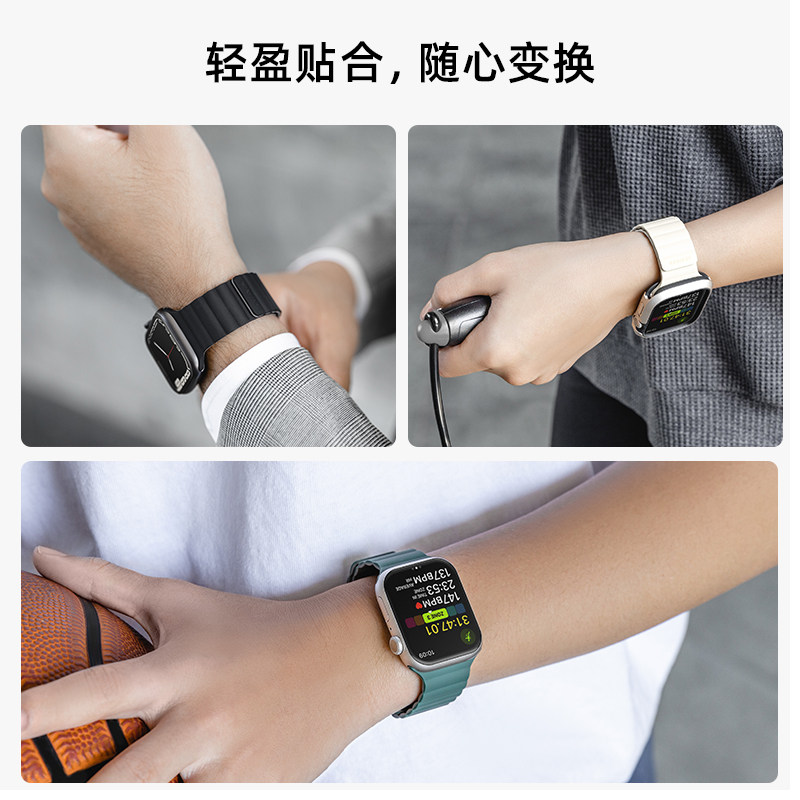 SWITCHEASY IS SUITABLE FOR APPLE WATCH ULTRA1 2 MAGNETIC SILICONE STRAP SPORTS WRISTBAND PREMIUM SOLID COLOR WRISTBAND LOOP BRACELET NEW IWATCH S8 9TH GENERATION INTERNET CELEBRITY