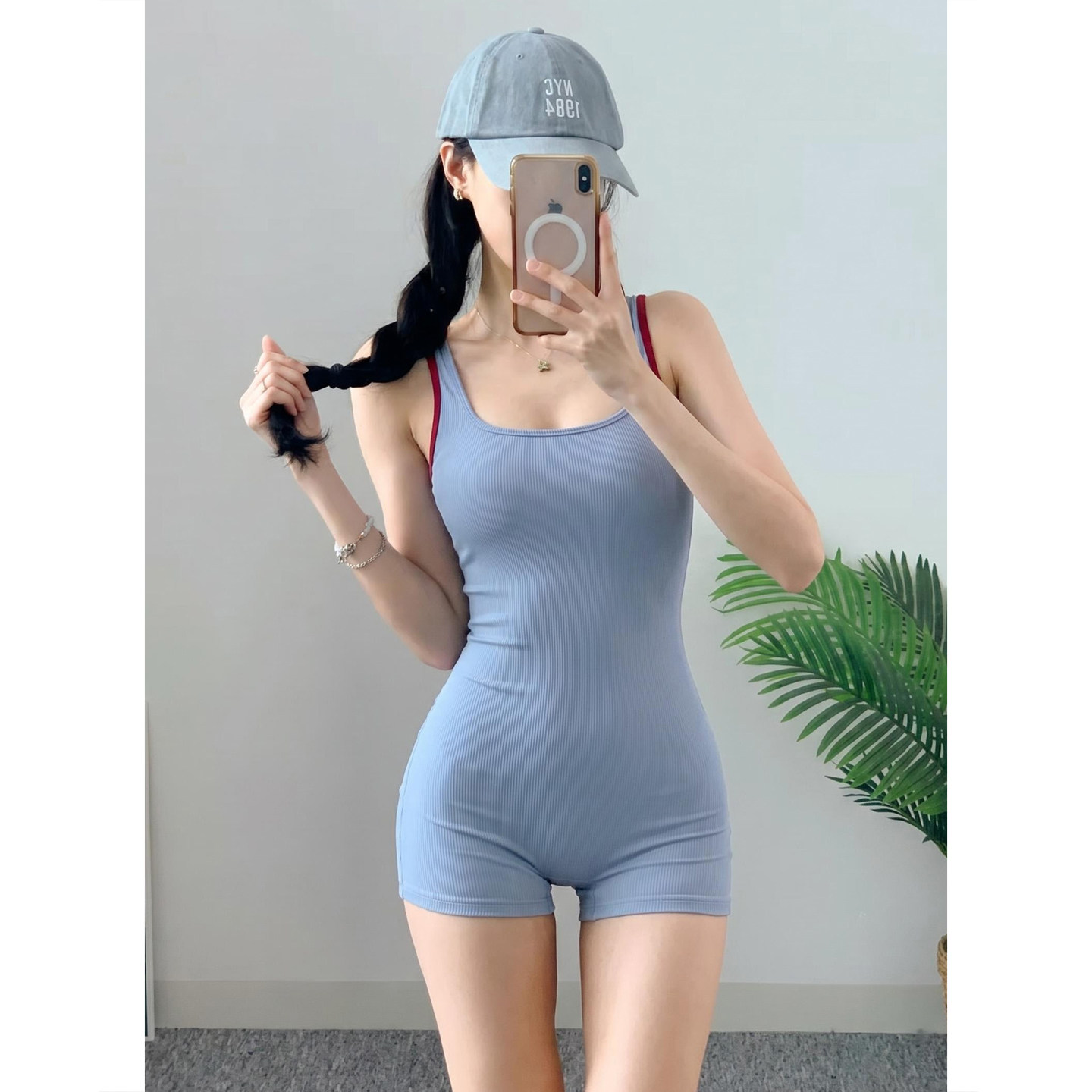 高颜值竞速游泳衣女士夏游泳馆图片