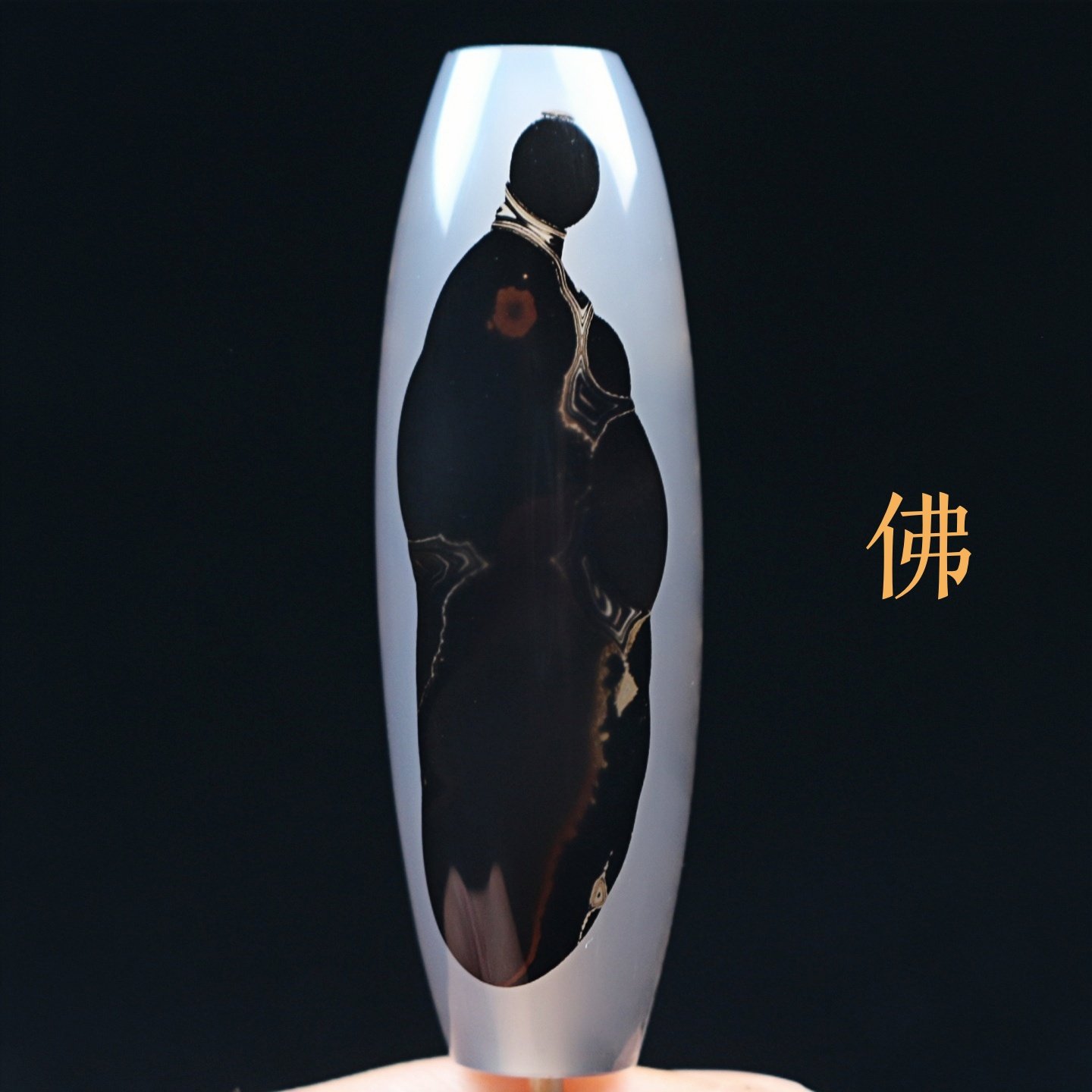 巴西玛瑙悟道佛像象形天珠吊坠巴玉人物图腾锁骨挂件