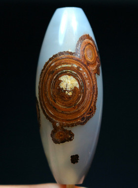 蒙天珠男女白料天眼图腾天珠吊坠