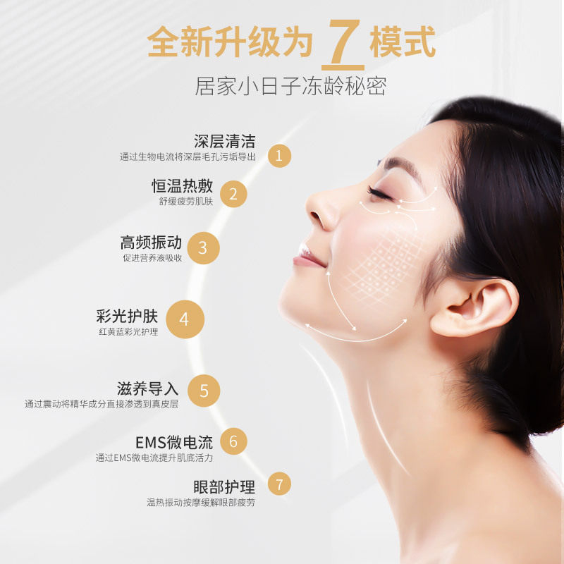 美容仪导入仪带EMS离子面部彩光美容仪皮肤护理仪微电流红光嫩肤