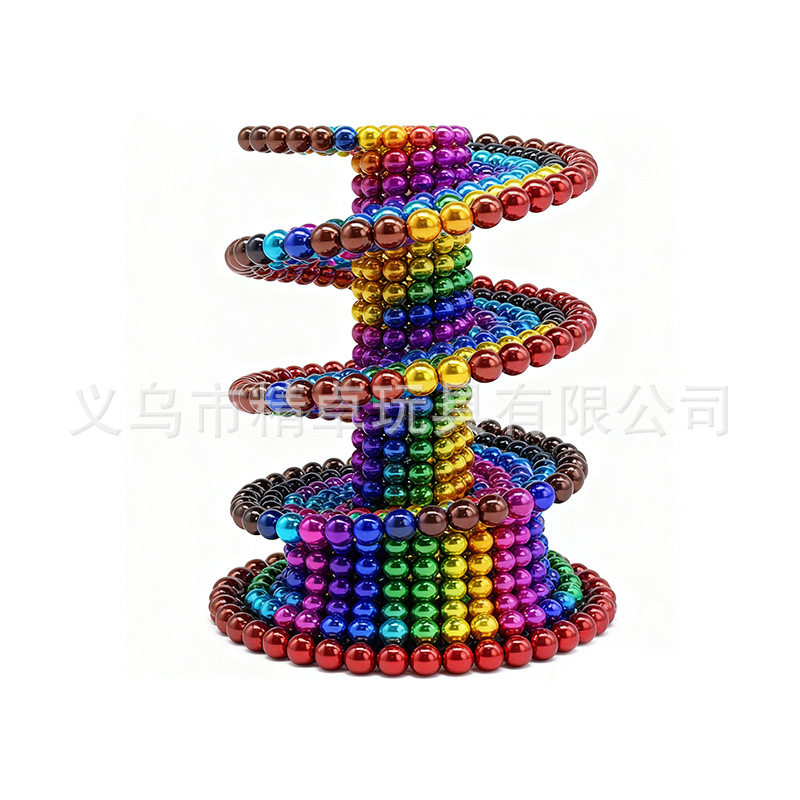 磁力球5mm216颗彩色跨境吸铁石益智玩具积木巴克球魔方强磁铁珠
