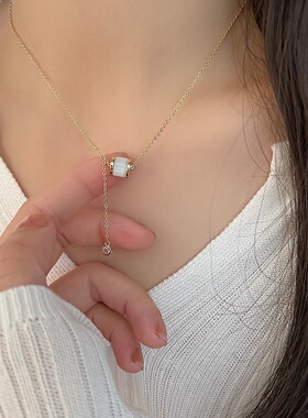 轻奢猫眼石小蛮腰项链锁骨链颈链