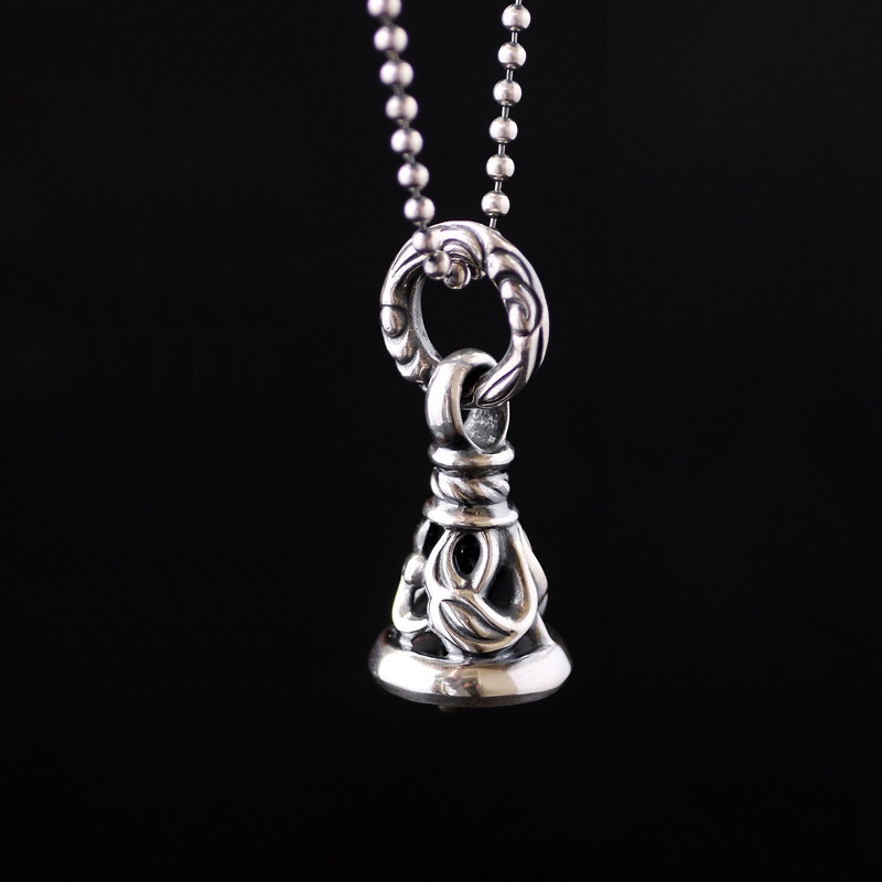 铃铛一休925纯银男女项链吊坠