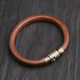 一休高桥吾郎 黄铜磁吸扣皮手环手镯日本枥木鞍革 手工制作