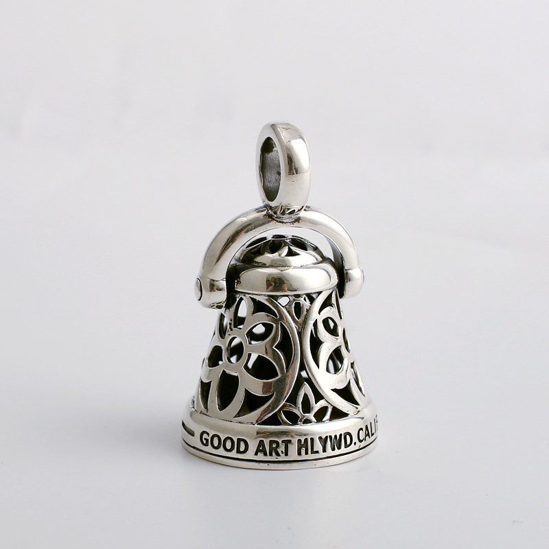 一休老银匠ikkyu goodart 925纯银镂空樱花铃铛潮流 情侣项链吊坠