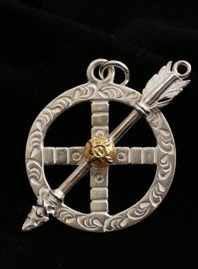 一休高桥吾郎风格first arrows925纯银弓箭点印 唐草圆环吊坠