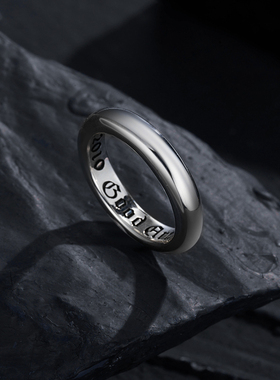 一休老银匠925光圈戒简约男女款