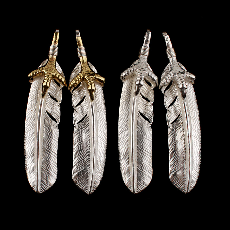 高桥吾郎手工制作纯银羽毛吊坠