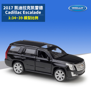 Welly威利1:36凯迪拉克凯雷德SUV越野车仿真合金回力车汽车模型