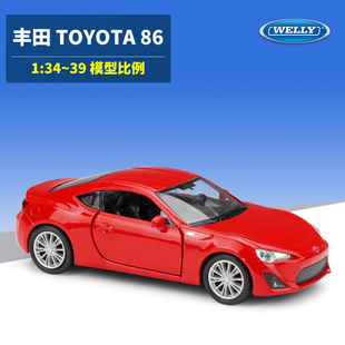 Welly威利1:36TOYOTA丰田86跑车仿真合金汽车模型成品回力车玩具