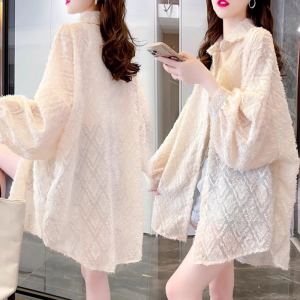 提花开衫薄款防晒衣女春夏季新款韩版宽松百搭大码设计感防晒外套