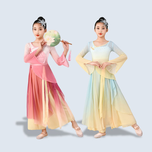 考级女童扇子舞舞蹈00720飘逸女