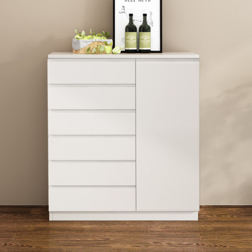 奶油风实木斗柜卧室柜子客厅收纳