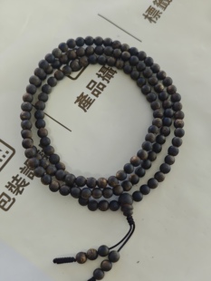 [沉水级]沉香奇楠卡05mm圆珠多圈虎斑黑棋兰花香收藏级多样性发一