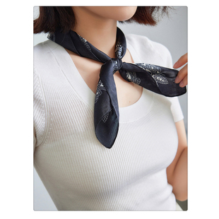 南瓜谷【城市Paisley】100桑蚕丝素绉缎|真丝方形丝巾 DX3PE315