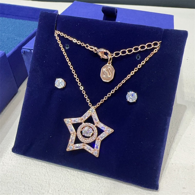 施华家正品 项链耳钉套装小众设计合金材质锁骨链精致礼物5622730