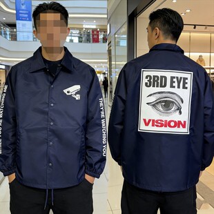 陈冠希同款联名男士 潮牌秋雨季尼龙薄款宽松印花夹克外套