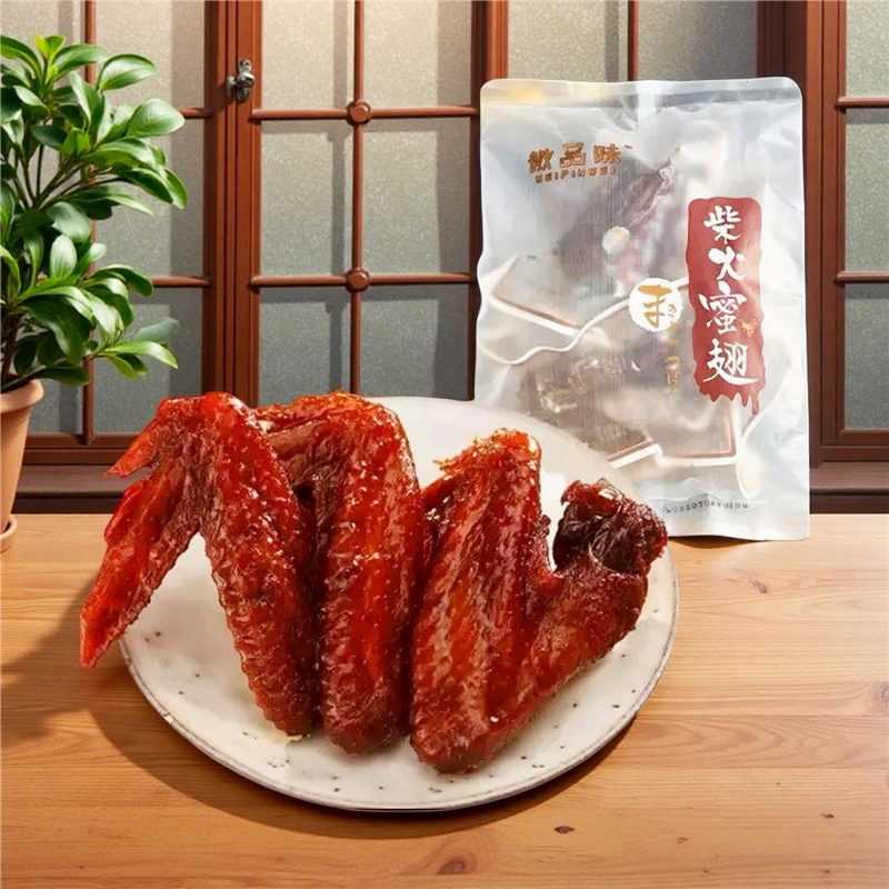 微品味柴火鸡翅200g福建福鼎小吃蜜汁卤翅办公室休闲零食吮指卤味
