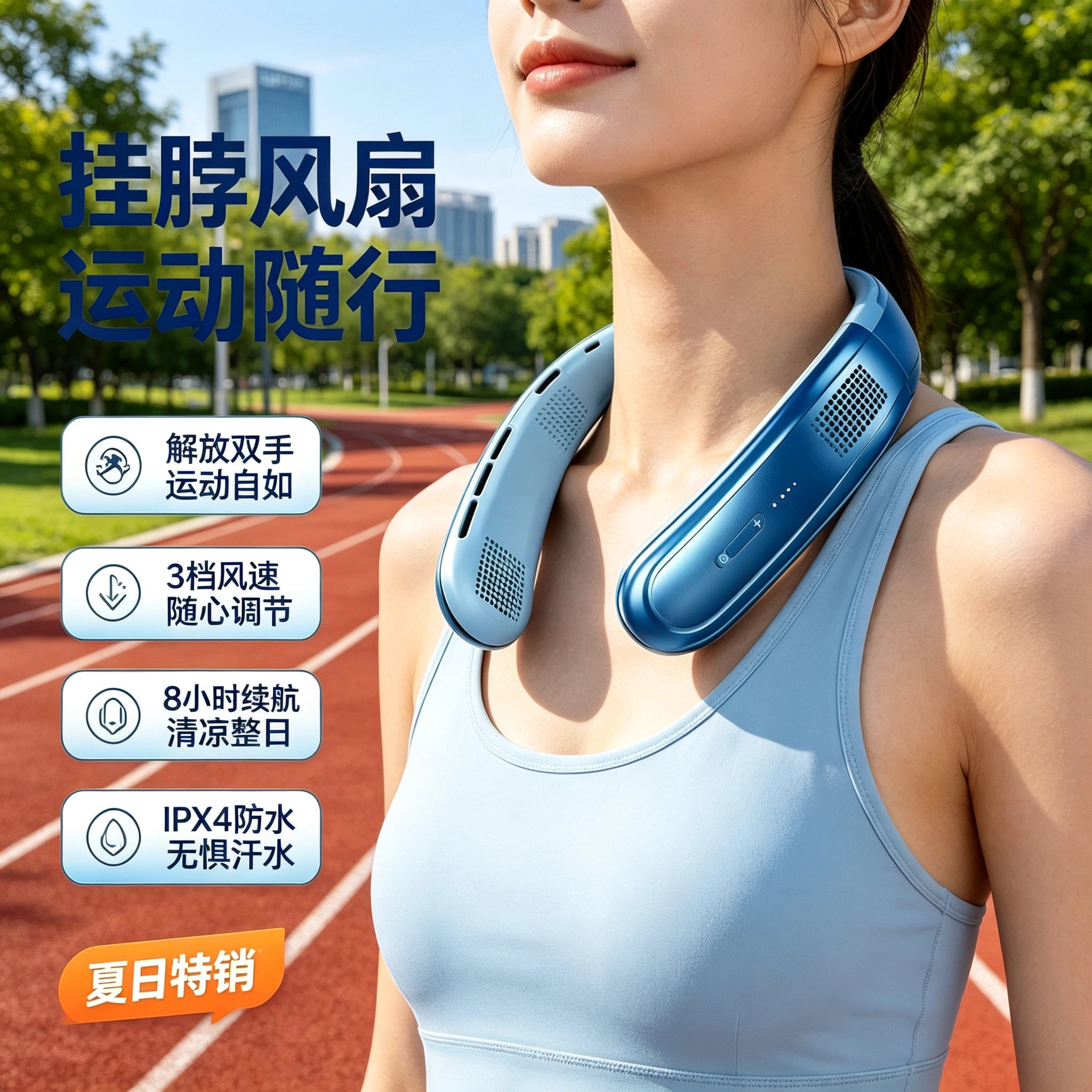 锐塔克挂脖制冷风扇低音续航