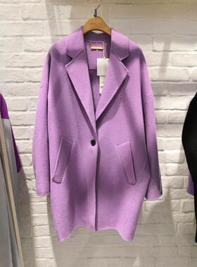 米蔻百家好春秋冬新中长款呢茧型羊绒毛呢大衣外套女B-HSCA720D