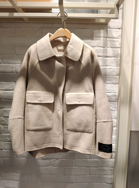 米蔻百家好春秋冬新款韩版双面羊毛呢短款女式大衣外套HTCA720B