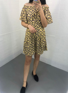 米蔻百家好夏季新款韩版收腰显瘦中长款女式连衣裙HTOP425E