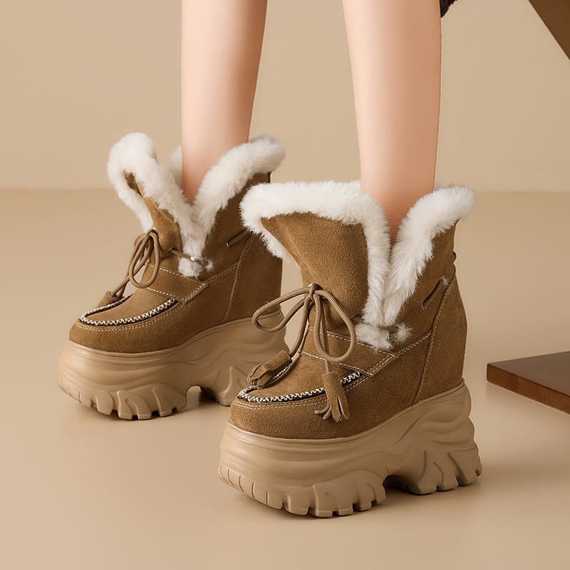 吉尔奇14cm内增高马丁靴女