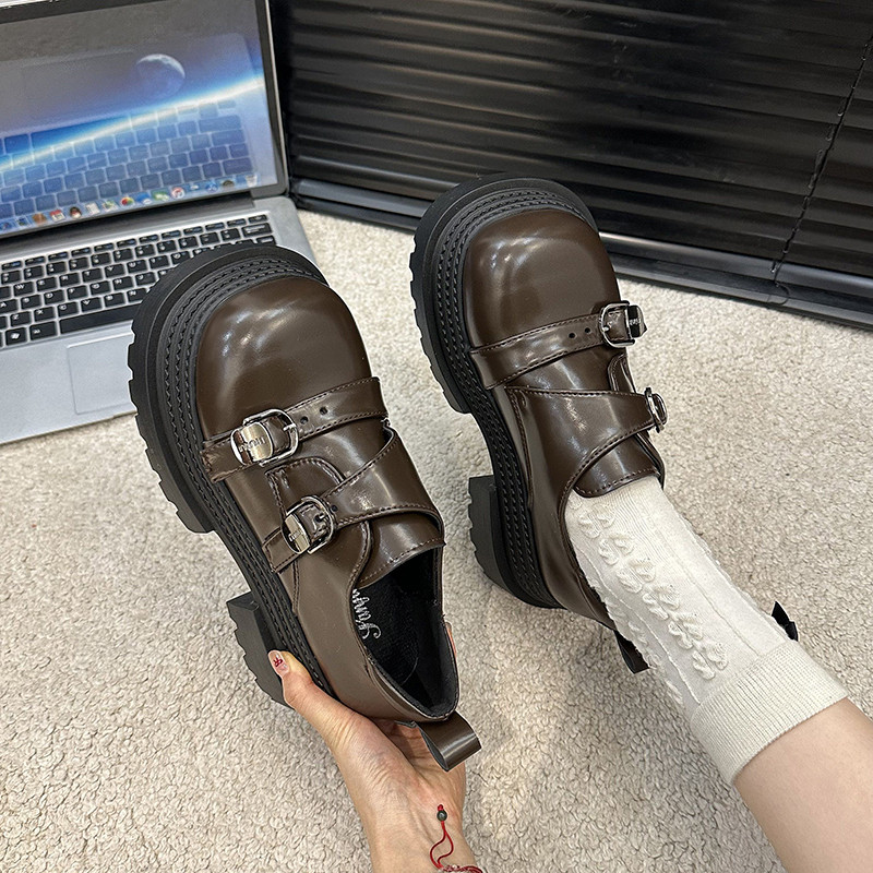 复古百搭乐福鞋女2025春季新款厚底小个子增高小皮鞋高级防滑单鞋,女鞋,深口单鞋,淘宝优惠券,粉丝福利购,淘宝优惠卷