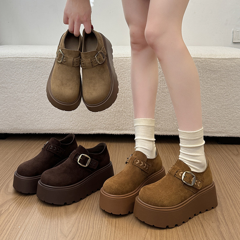 厚底小个子勃肯鞋女2026春季新款法式配裙子单鞋高级感休闲乐福鞋,女鞋,深口单鞋,淘宝优惠券,粉丝福利购,淘宝优惠卷