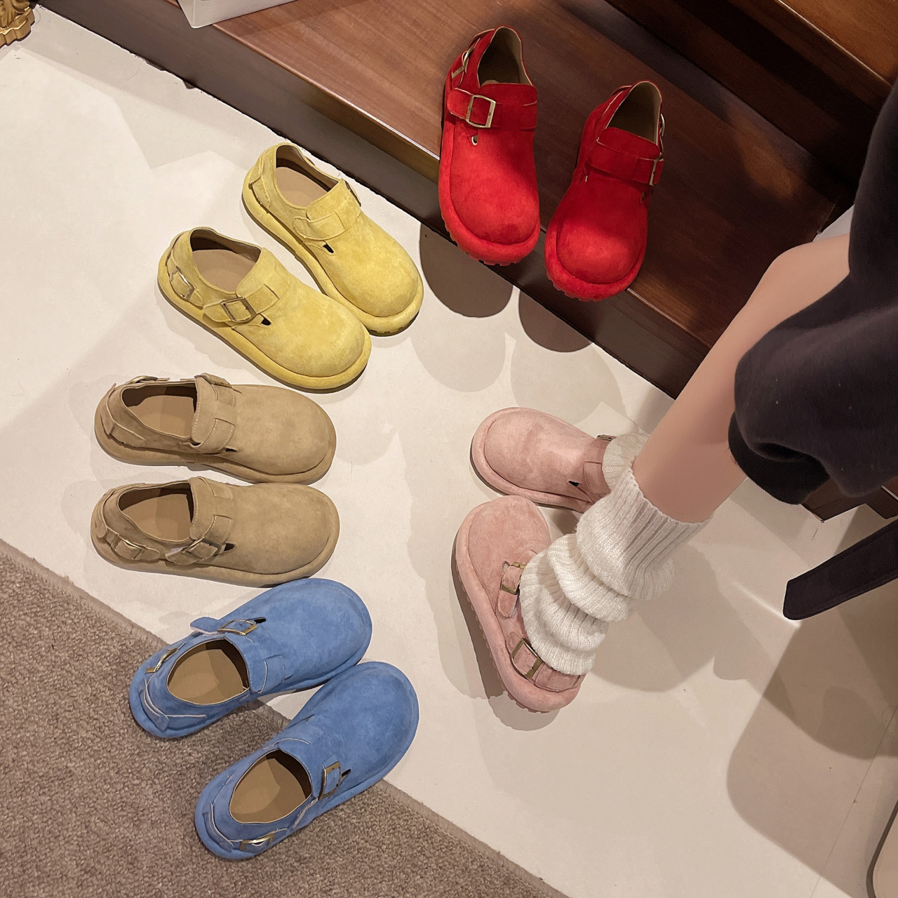 增高厚底勃肯鞋女2026春季新款洋气一脚蹬时尚乐福鞋休闲爆款单鞋,女鞋,深口单鞋,淘宝优惠券,粉丝福利购,淘宝优惠卷