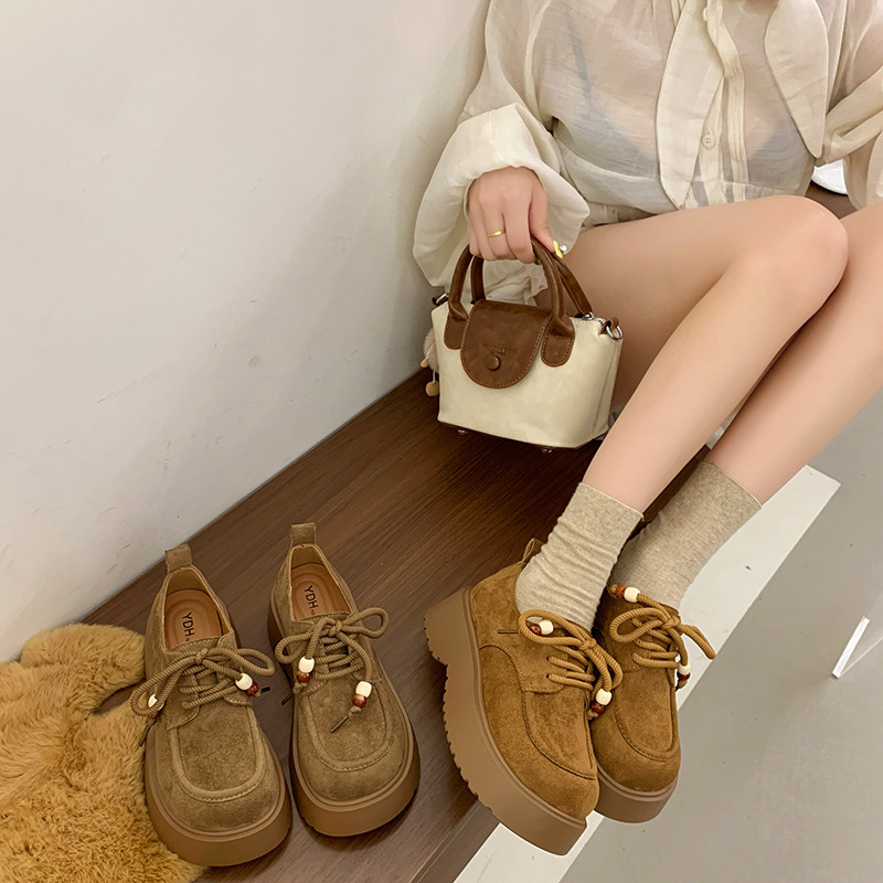 复古系带勃肯鞋女2026春季新款厚底百搭休闲单鞋小个子气质乐福鞋,女鞋,深口单鞋,淘宝优惠券,粉丝福利购,淘宝优惠卷