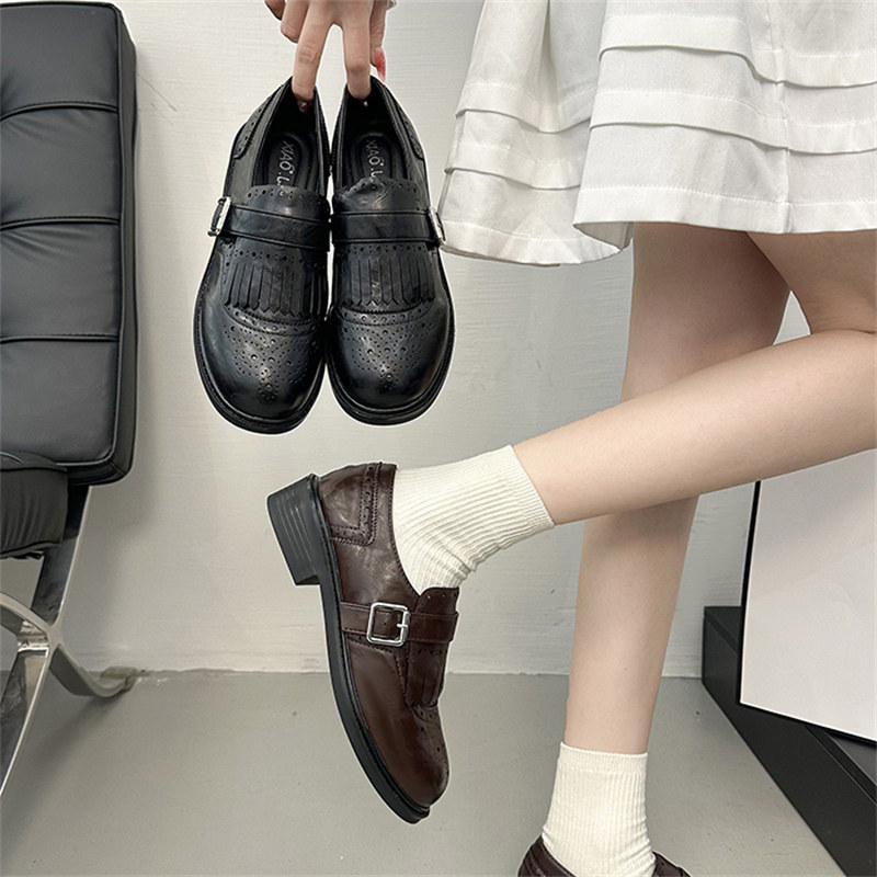 复古粗跟乐福鞋女2026春季新款爆款百搭气质单鞋通勤英伦风小皮鞋,女鞋,深口单鞋,淘宝优惠券,粉丝福利购,淘宝优惠卷